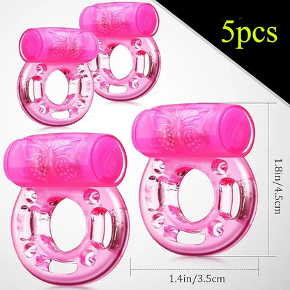 Vibrating Cock Ring Vibrator Silicone Penis Ring with Clit Stimulator Intimate Sex Toys Men