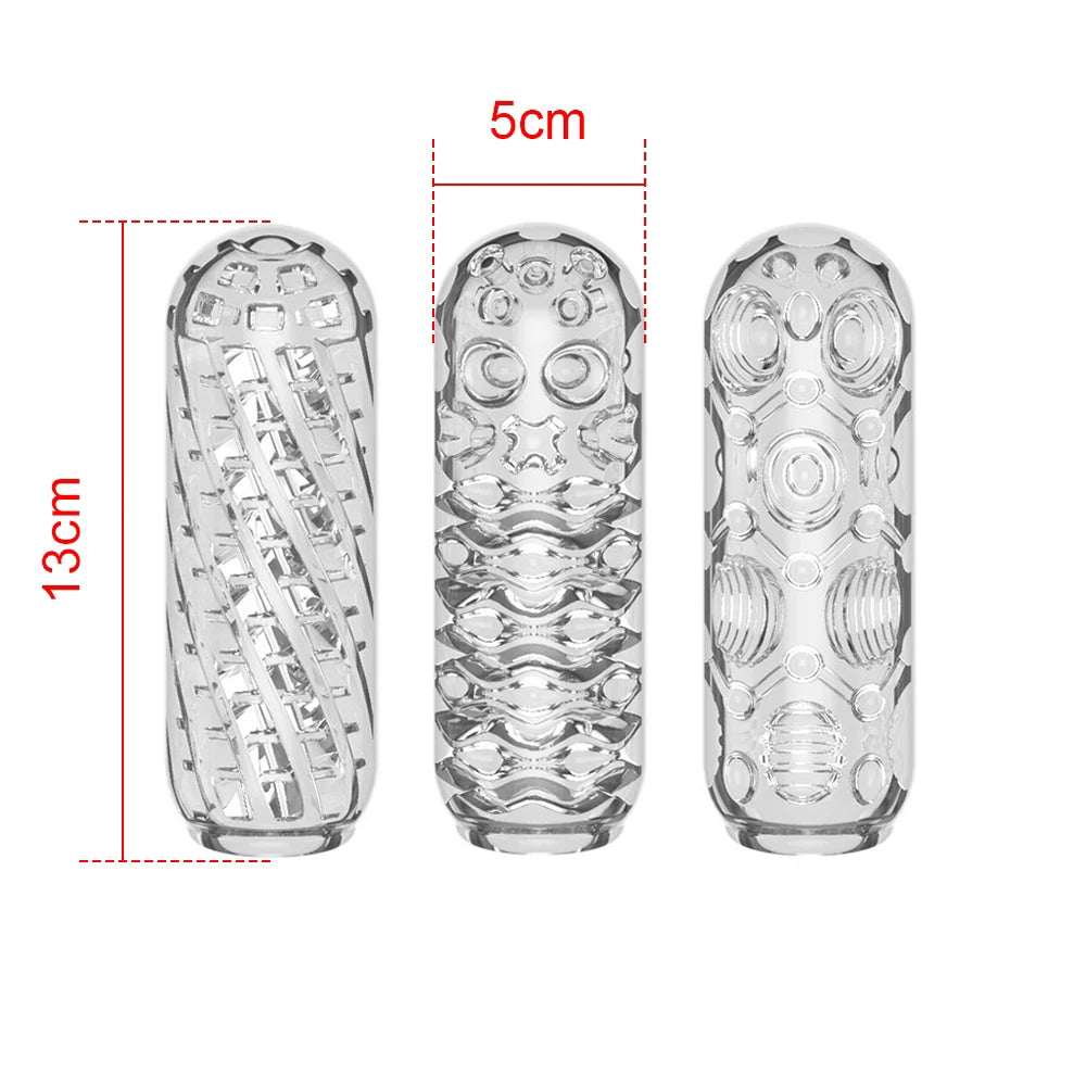 MasturMate - Dispositivo de masturbación masculina transparente Juguetes sexuales para hombres Ejercicio de resistencia del pene Vagina suave