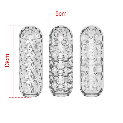 MasturMate - Dispositivo de masturbación masculina transparente Juguetes sexuales para hombres Ejercicio de resistencia del pene Vagina suave