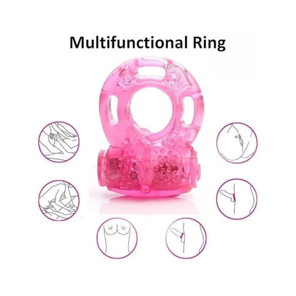 Vibrating Cock Ring Vibrator Silicone Penis Ring with Clit Stimulator Intimate Sex Toys Men